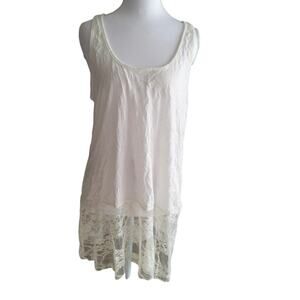 Marigold LA sz Medium White cottagecore sleeveless top lace long USA fairy sheer